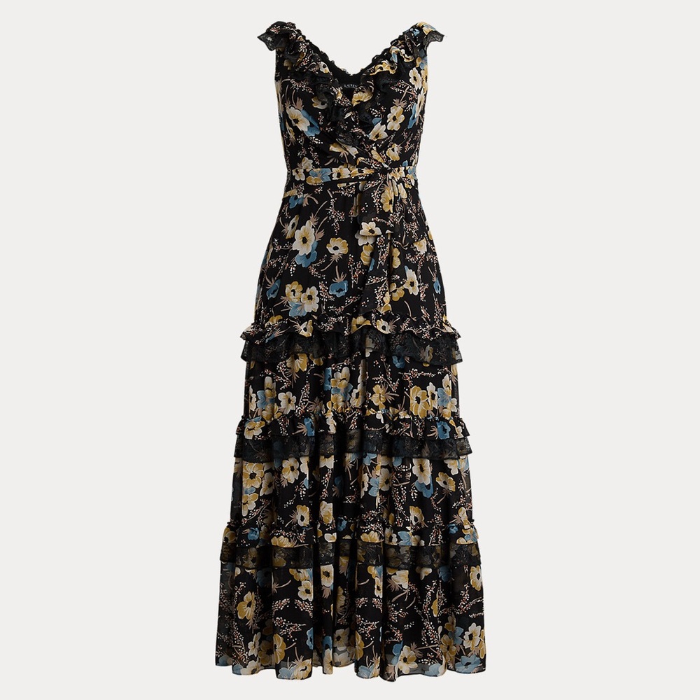 Lauren by Ralph Lauren plus size floral tiered dress
